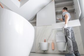bathroom remodeling expert at work